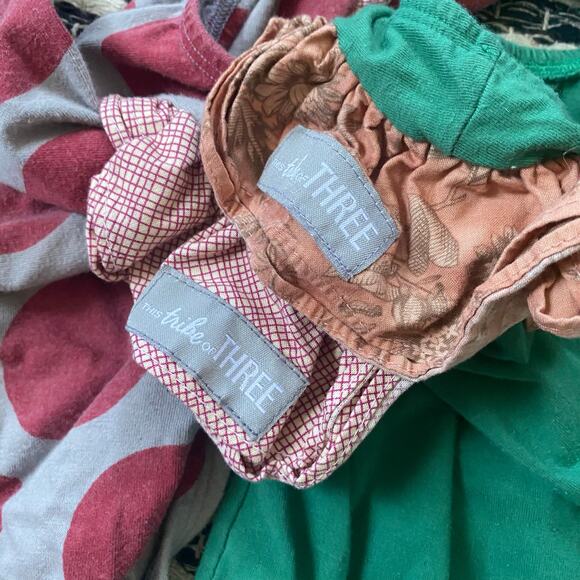 This Tribe Of Three Baby 2P Ruffled Green Polka Dot One Piece Bodysuits 24M - Picture 6 of 7